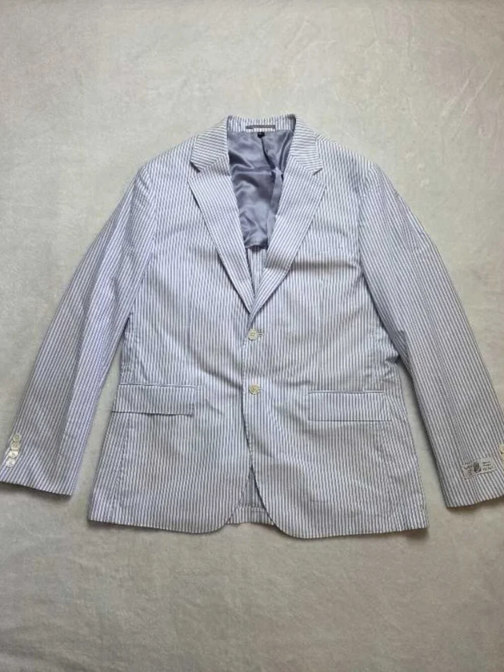 New 42R J.Crew Crosby classic-fit suit jacket in Portuguese cotton oxford stripe
